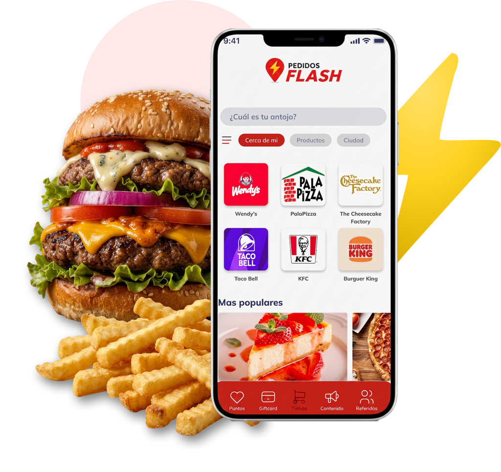 Hamburguesa doble con papas fritas - Pedidos Flash